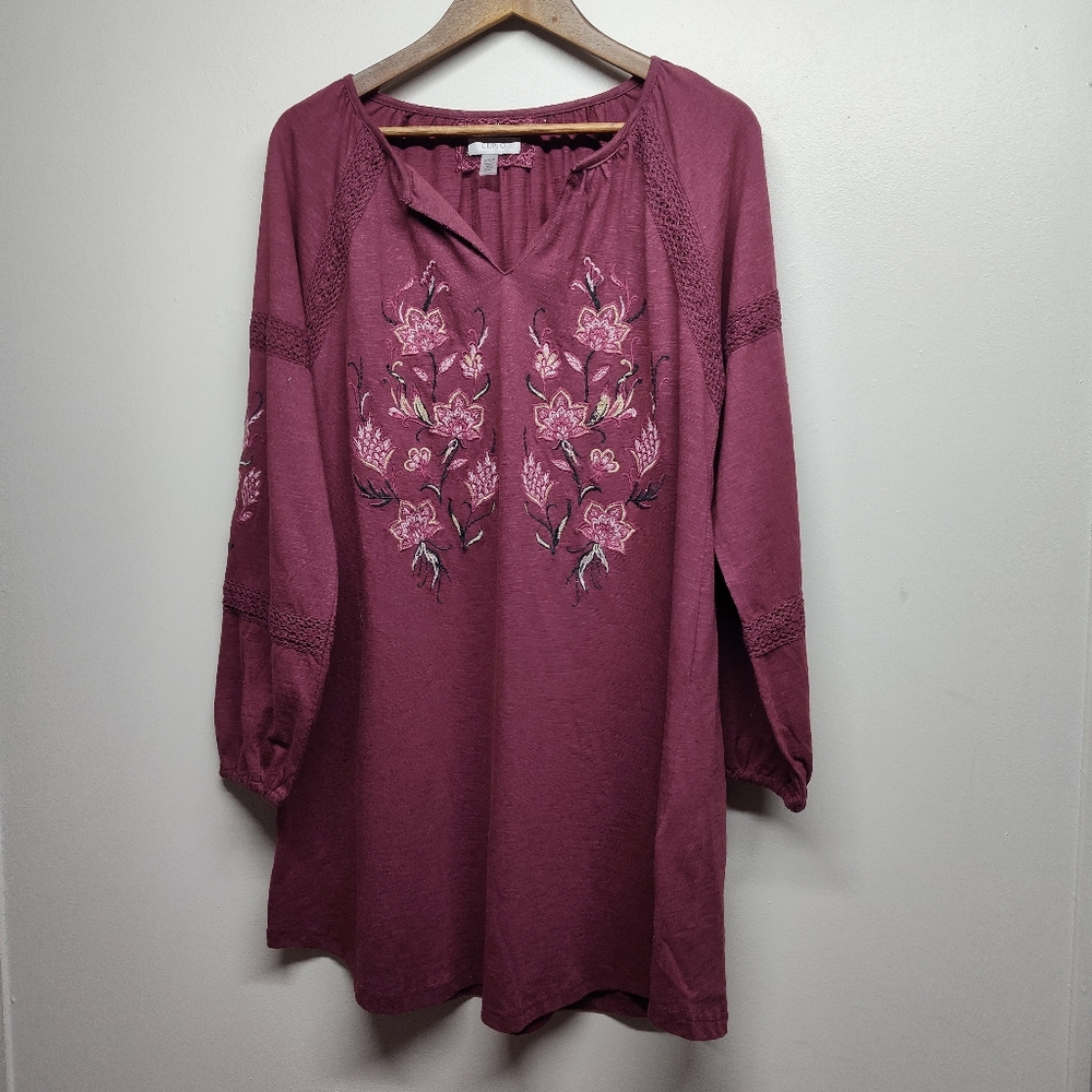 Cupio Mauve Embroidered Mini Dress